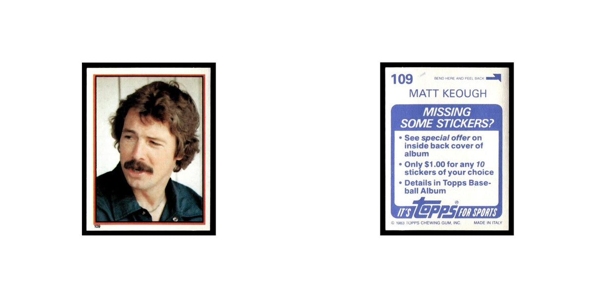 Matt Keough 1983 Topps Stickers #109 Oakland Athletics Baseball Card NM