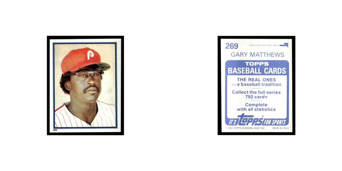Gary Matthews 1983 Topps Stickers #269 Philadelphia Phillies Baseball Card NM