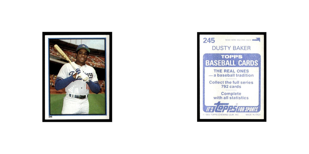 Dusty Baker 1983 Topps Stickers #245 Los Angeles Dodgers Baseball Card NM