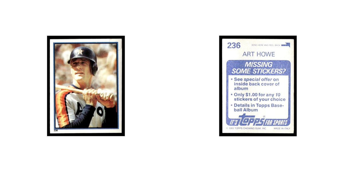 Art Howe 1983 Topps Stickers #236 Houston Astros Baseball Card NM