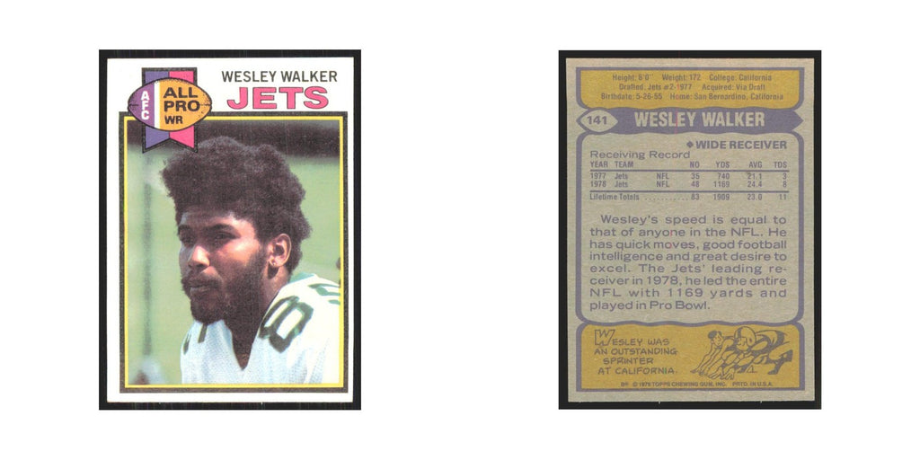 1979 Topps Wesley Walker Jets #141
