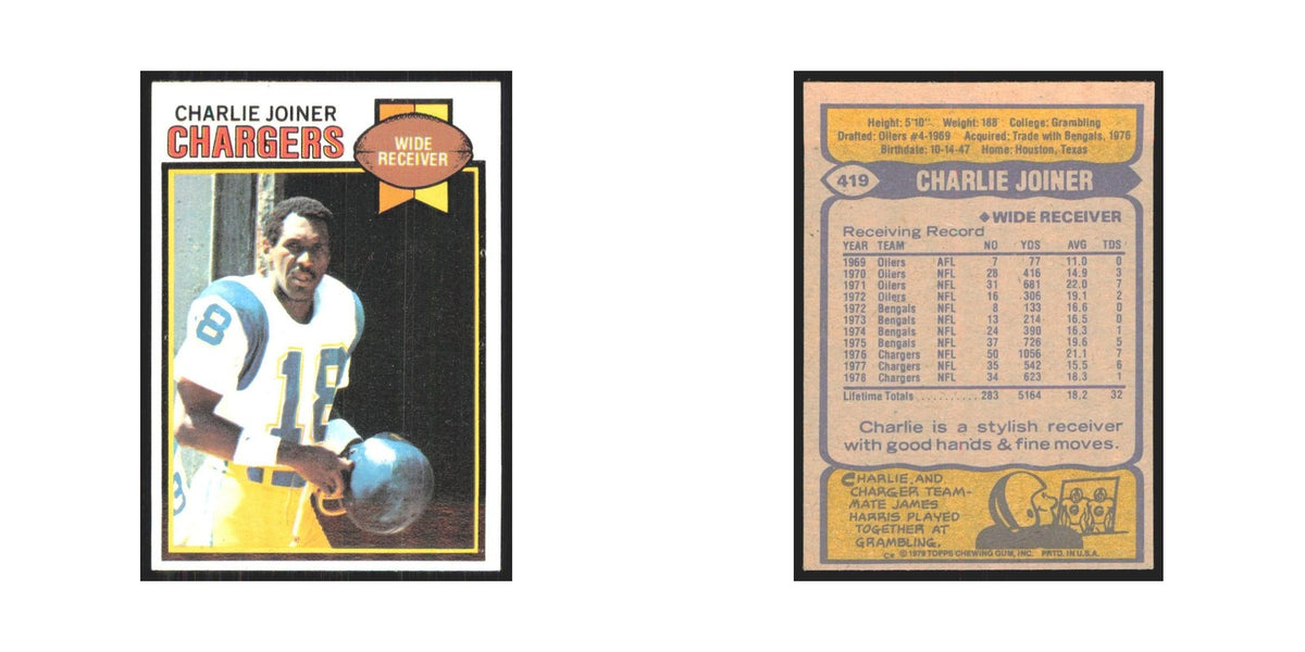 1979 Topps Charlie Joiner San Diego Chargers #419