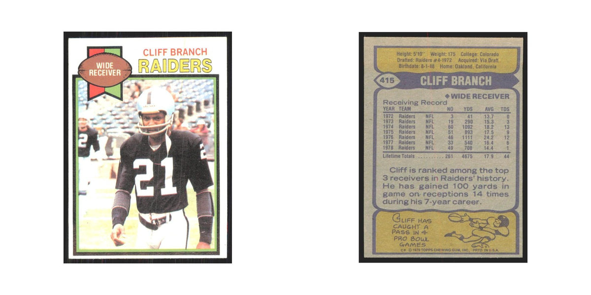 1979 Topps Cliff Branch Raiders #415