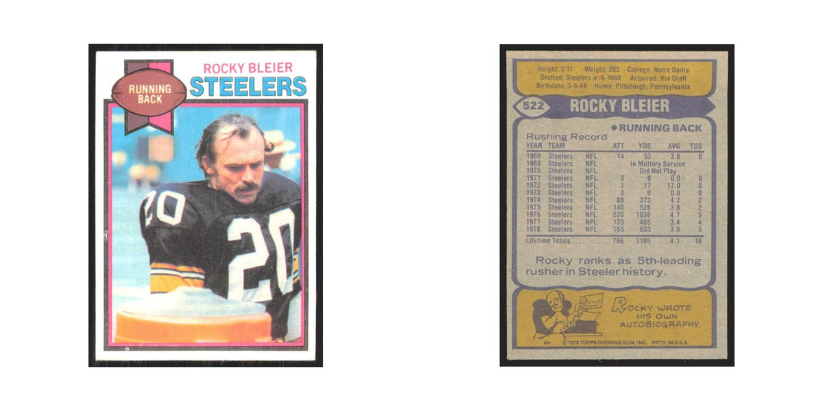 1979 Topps Rocky Bleier Steelers #522