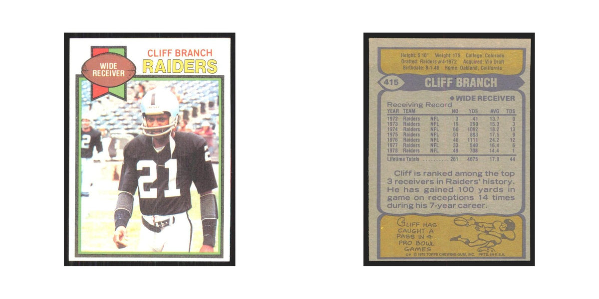 1979 Topps Cliff Branch Raiders #415