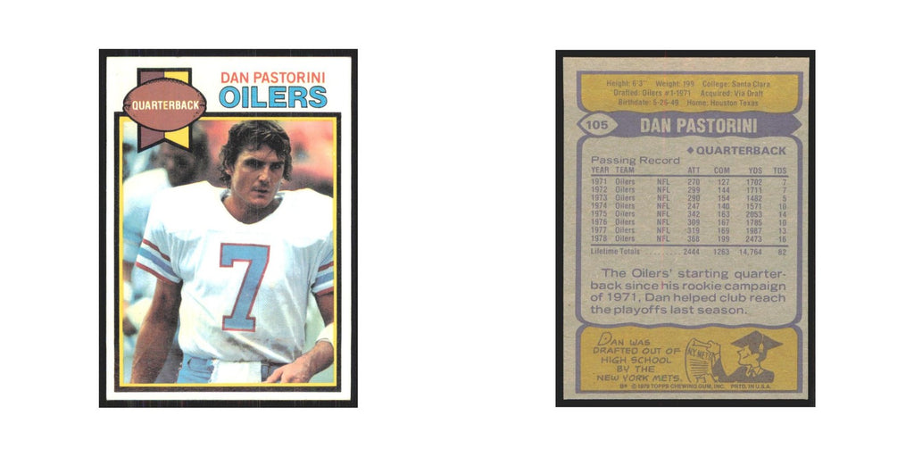 1979 Topps Dan Pastorini Houston Oilers #105