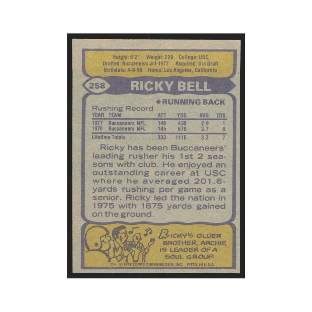 1979 Topps Ricky Bell Buccaneers #258