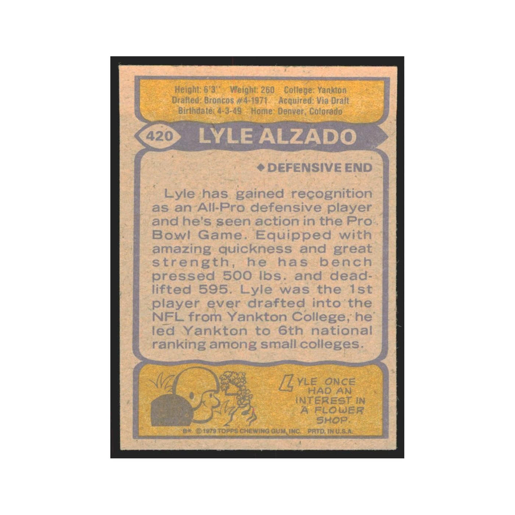 1979 Topps Lyle Alzado Broncos #420.0