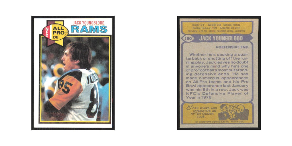 1979 Topps Jack Youngblood Rams #180.0