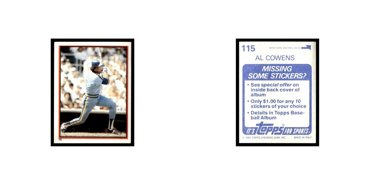 Al Cowens 1983 Topps Stickers #115 Seattle Mariners Baseball Card NM