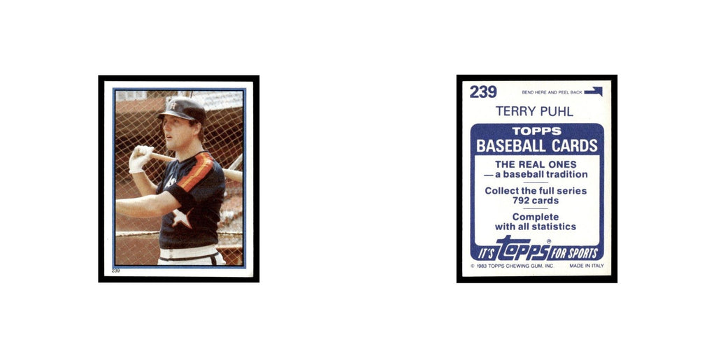 Terry Puhl 1983 Topps Stickers #239 Houston Astros Baseball Card NM