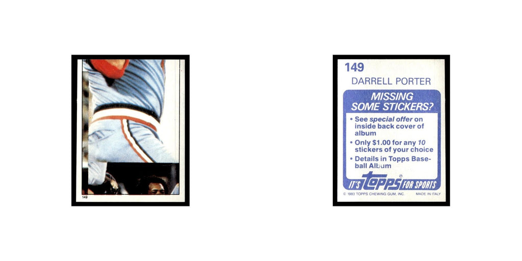 Darrell Porter 1983 Topps Stickers #149 St. Louis Cardinals Baseball Card NM