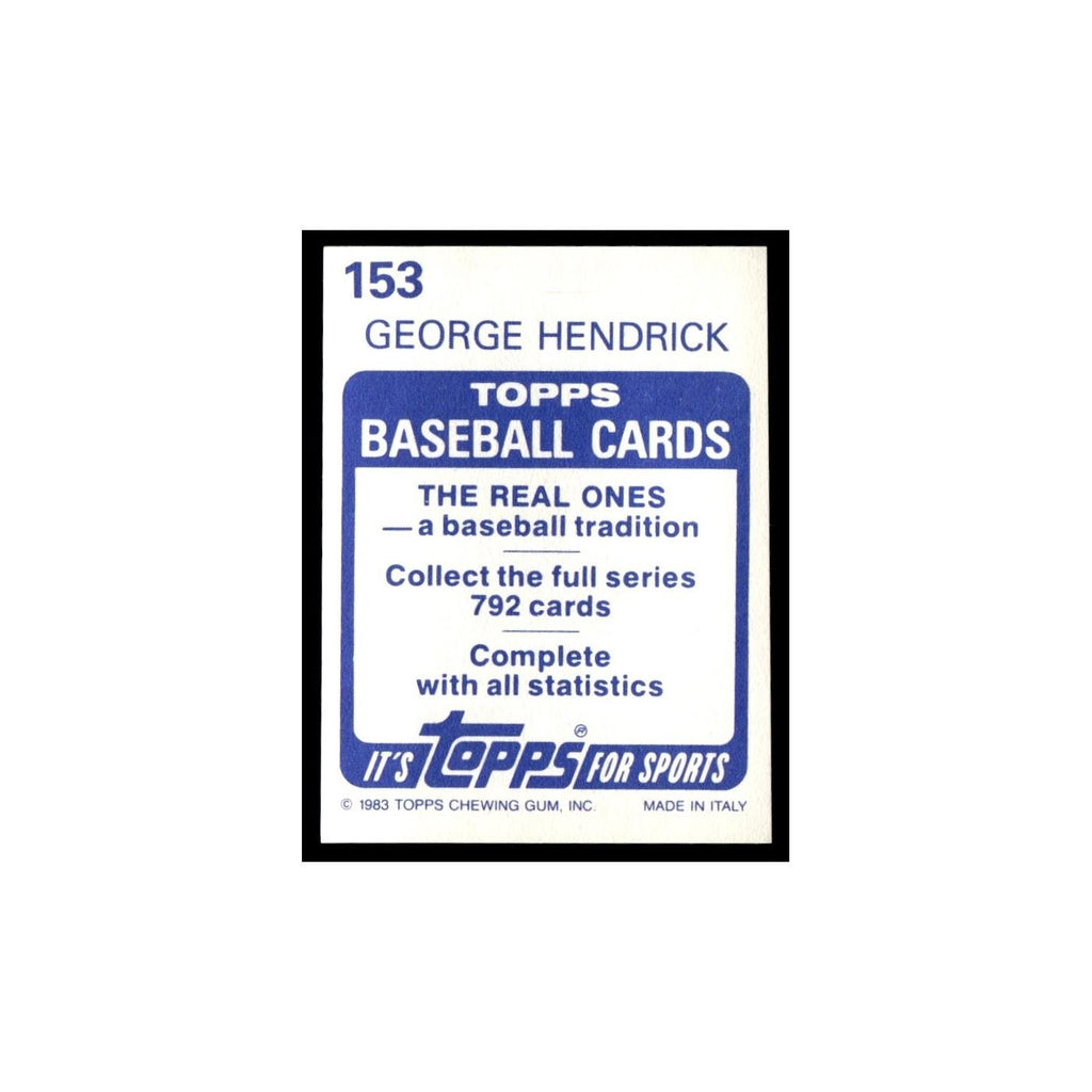 George Hendrick 1983 Topps Stickers #153 St. Louis Cardinals Baseball Card NM