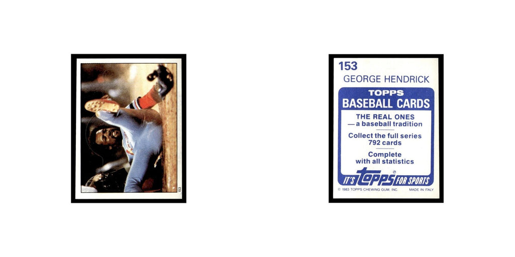 George Hendrick 1983 Topps Stickers #153 St. Louis Cardinals Baseball Card NM