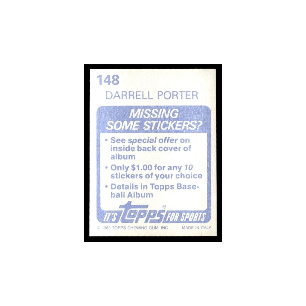 Darrell Porter 1983 Topps Stickers #148 St. Louis Cardinals Baseball Card NM