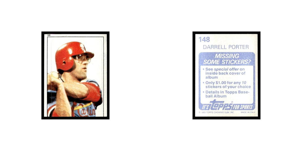 Darrell Porter 1983 Topps Stickers #148 St. Louis Cardinals Baseball Card NM