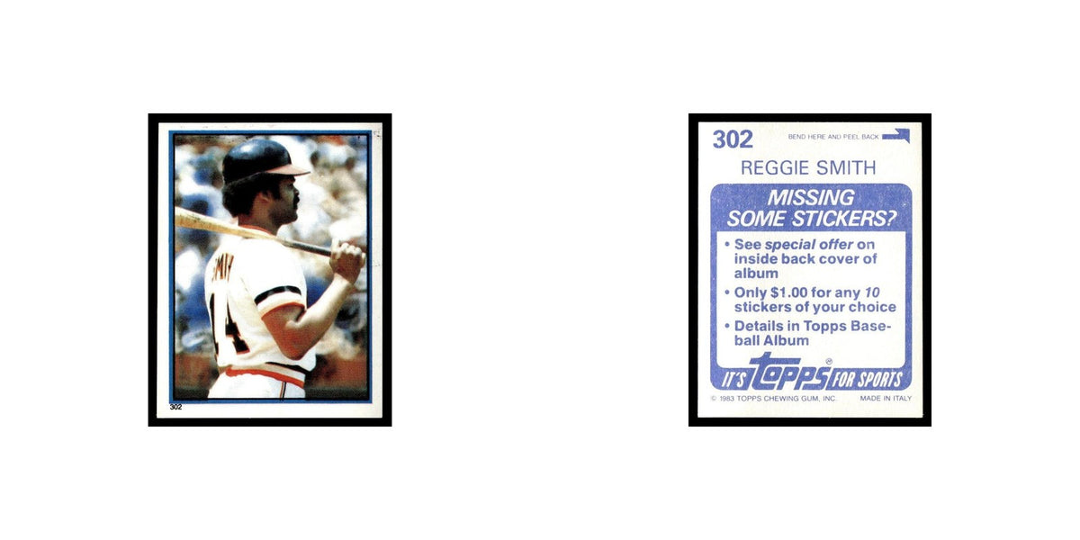 Reggie Smith 1983 Topps Stickers #302 San Francisco Giants Baseball Card NM