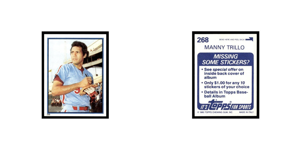 Manny Trillo 1983 Topps Stickers #268 Philadelphia Phillies Baseball Card NM