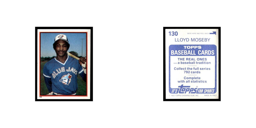 Lloyd Moseby 1983 Topps Stickers #130 Toronto Blue Jays Baseball Card NM