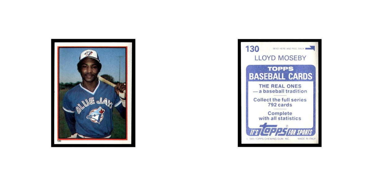 Lloyd Moseby 1983 Topps Stickers #130 Toronto Blue Jays Baseball Card NM