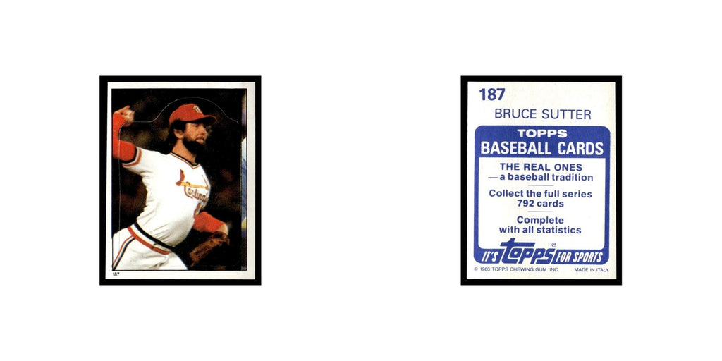 Bruce Sutter 1983 Topps Stickers #187 St. Louis Cardinals Baseball Card NM