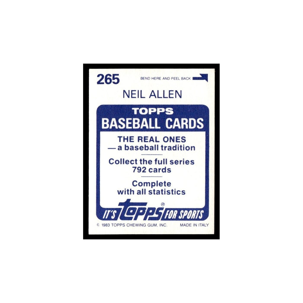 Neil Allen 1983 Topps Stickers #265 New York Mets Baseball Card NM