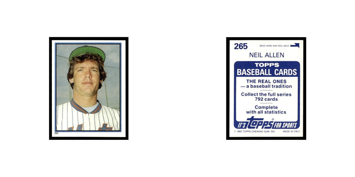 Neil Allen 1983 Topps Stickers #265 New York Mets Baseball Card NM
