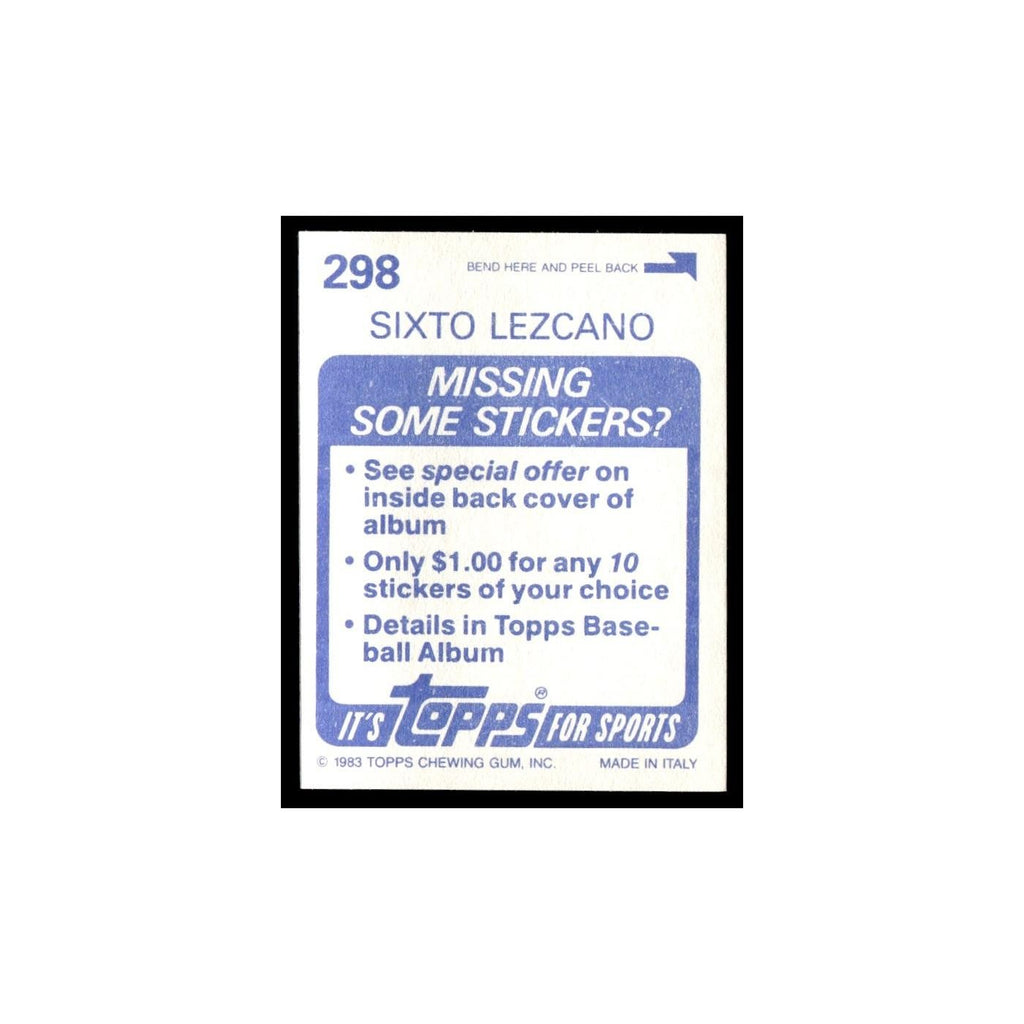 Sixto Lezcano 1983 Topps Stickers #298 San Diego Padres Baseball Card NM