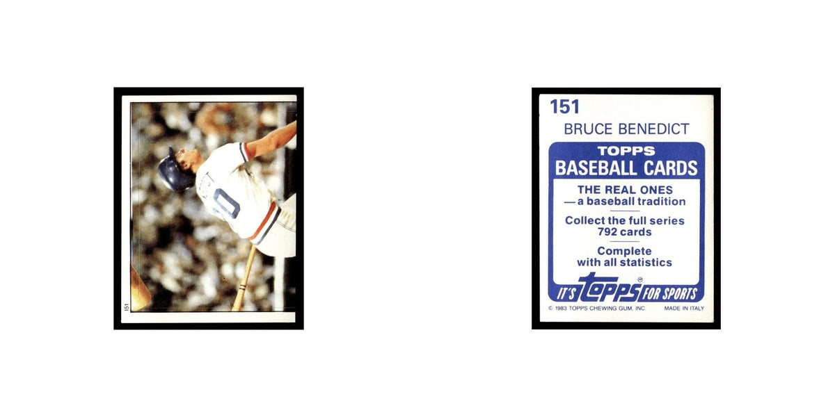 Bruce Benedict 1983 Topps Stickers #151 Atlanta Braves Baseball Card NM
