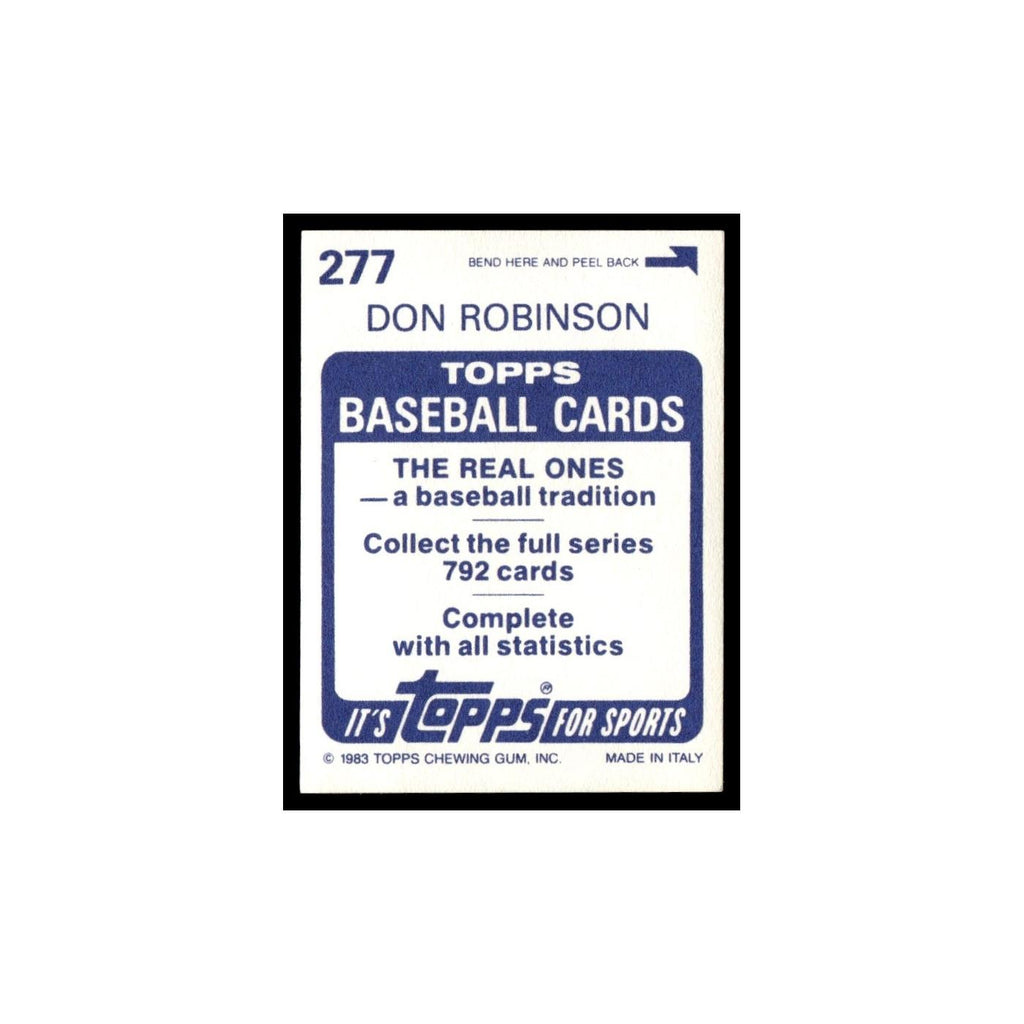 Don Robinson 1983 Topps Stickers #277 Pittsburgh Pirates Baseball Card NM