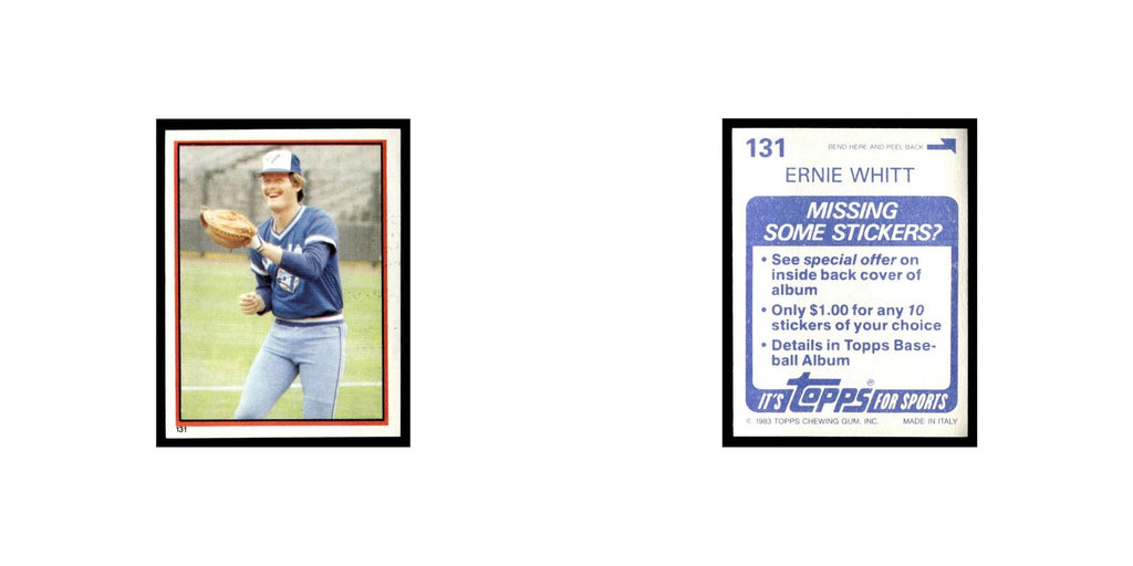 Ernie Whitt 1983 Topps Stickers #131 Toronto Blue Jays Baseball Card NM
