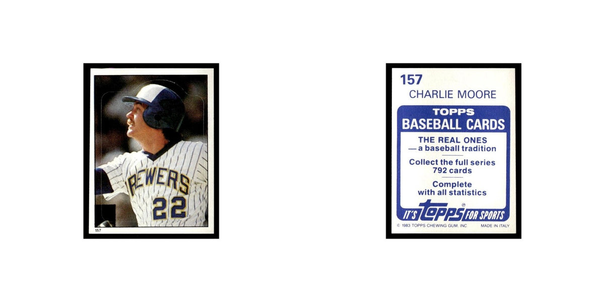 Charlie Moore 1983 Topps Stickers #157 Milwaukee Brewers Baseball Card NM