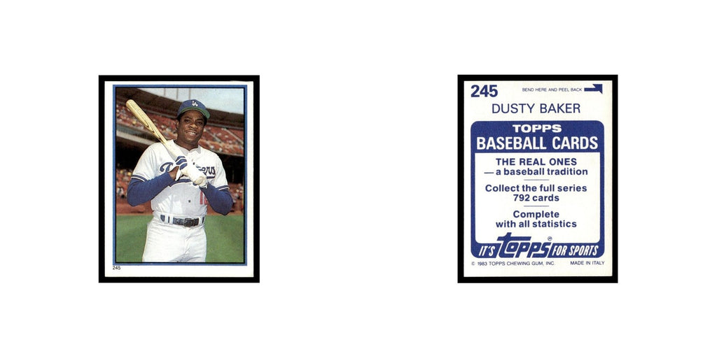 Dusty Baker 1983 Topps Stickers #245 Los Angeles Dodgers Baseball Card NM