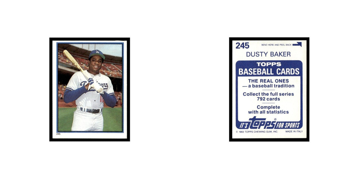 Dusty Baker 1983 Topps Stickers #245 Los Angeles Dodgers Baseball Card NM