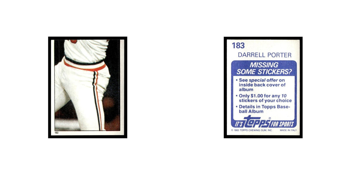 Darrell Porter 1983 Topps Stickers #183 St. Louis Cardinals Baseball Card NM