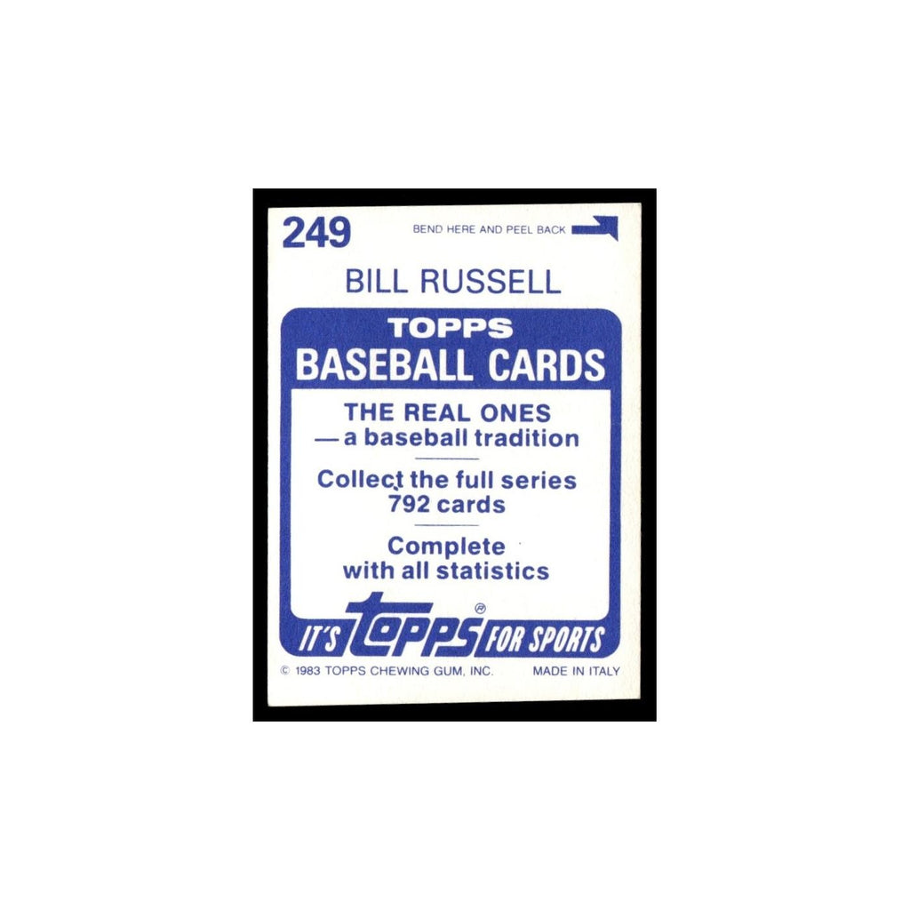 Bill Russell 1983 Topps Stickers #249 Los Angeles Dodgers Baseball Card NM
