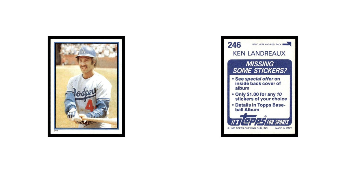 Ken Landreaux 1983 Topps Stickers #246 Los Angeles Dodgers Baseball Card NM