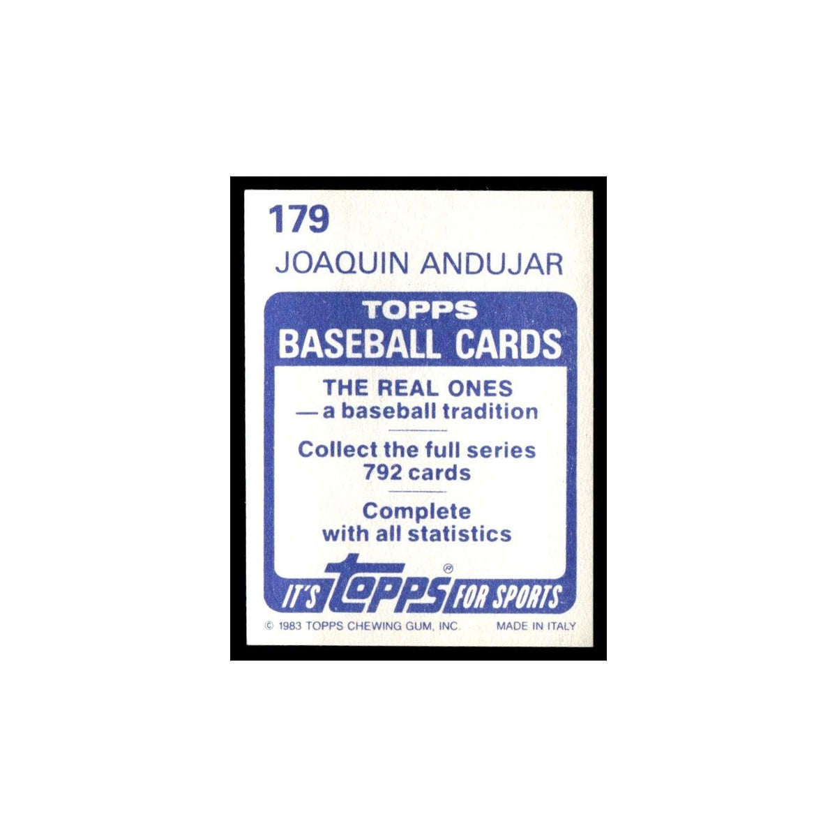 Joaquin Andujar 1983 Topps Stickers #179 St. Louis Cardinals Baseball Card NM
