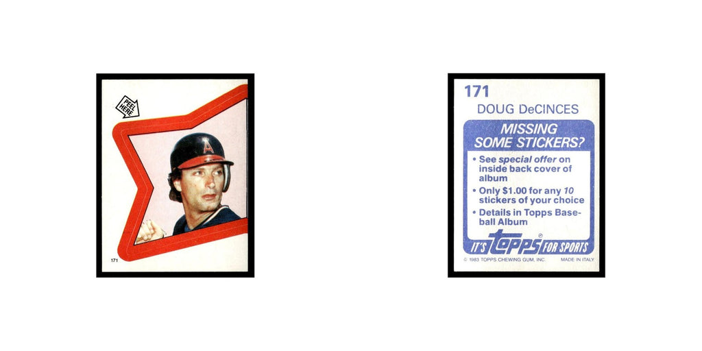 Doug DeCinces 1983 Topps Stickers #171 California Angels Baseball Card NM