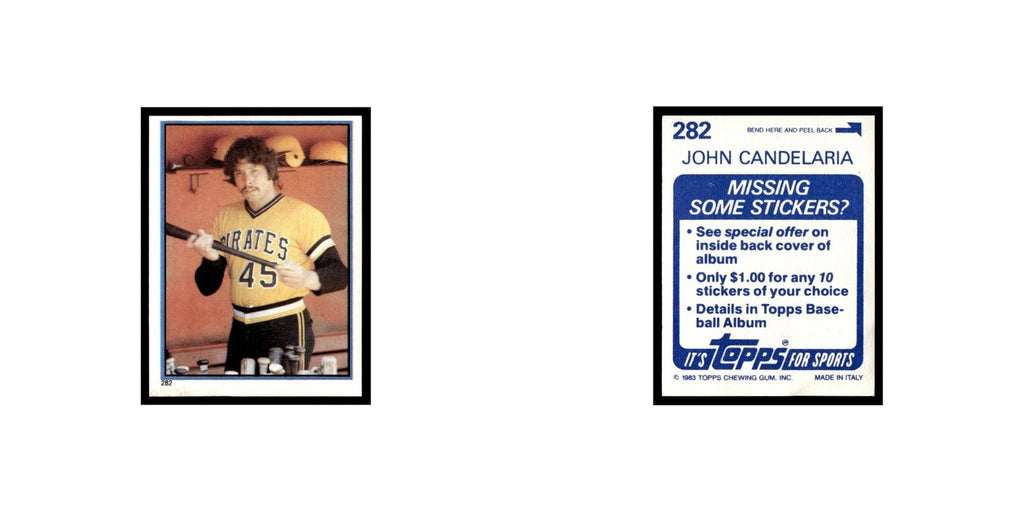 John Candelaria 1983 Topps Stickers #282 Pittsburgh Pirates Baseball Card NM
