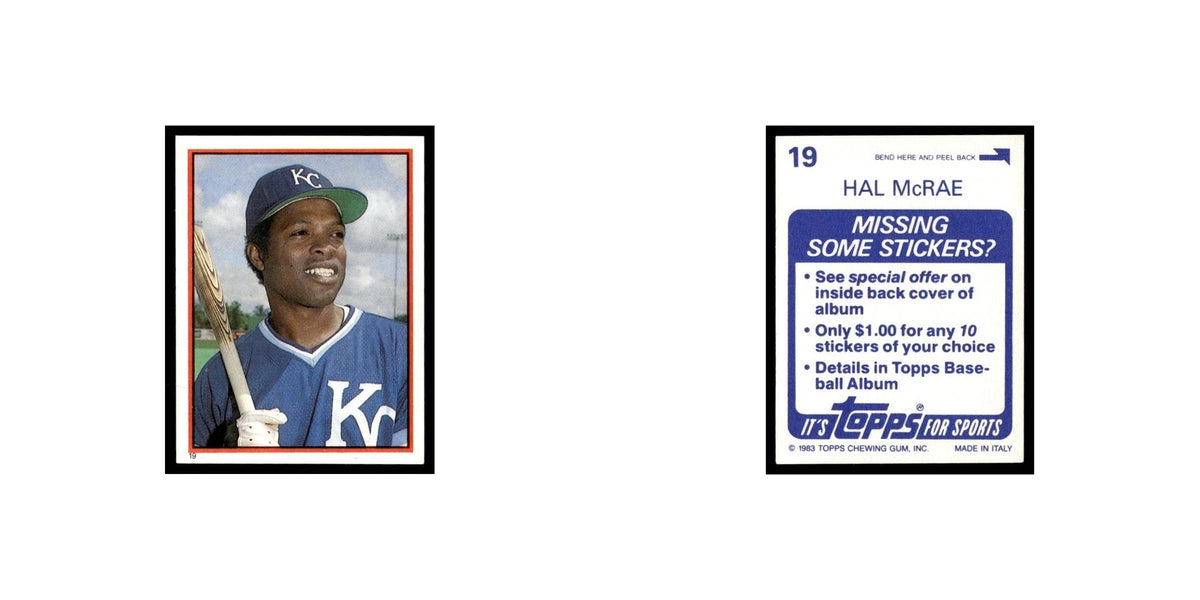 Hal McRae 1983 Topps Stickers #19 Kansas City Royals Baseball Card NM