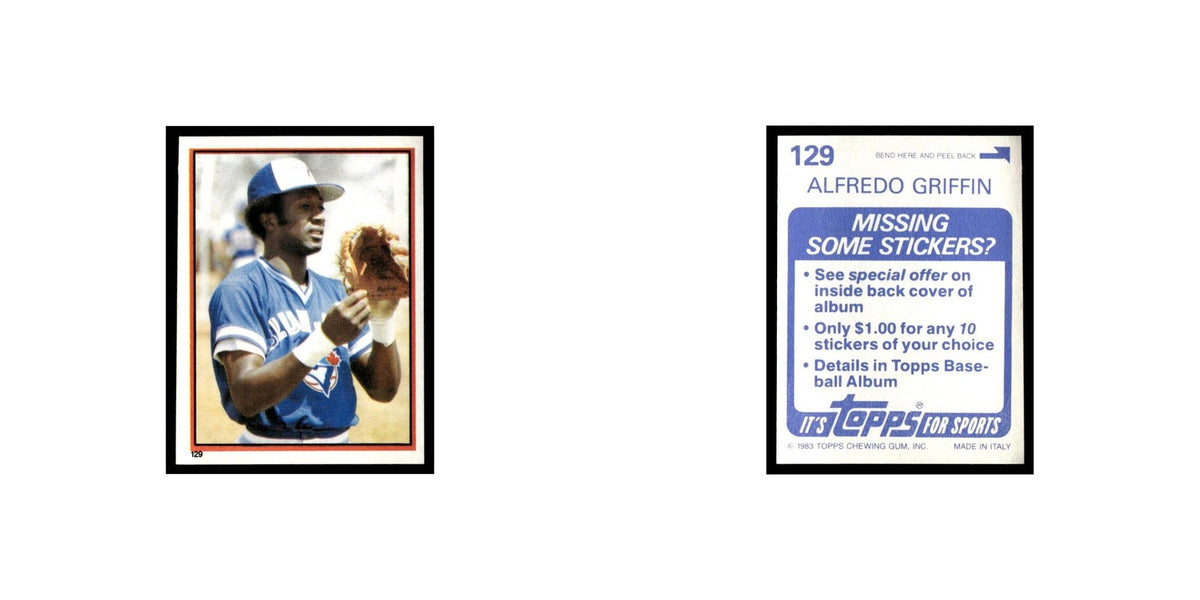 Alfredo Griffin 1983 Topps Stickers #129 Toronto Blue Jays Baseball Card NM