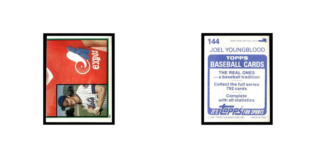 Joel Youngblood 1983 Topps Stickers #144 Montreal Expos Baseball Card NM