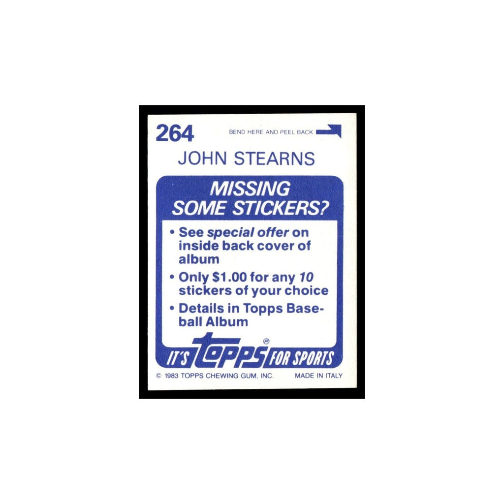 John Stearns 1983 Topps Stickers #264 New York Mets Baseball Card NM