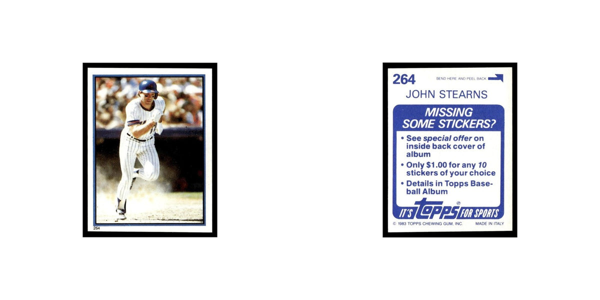 John Stearns 1983 Topps Stickers #264 New York Mets Baseball Card NM