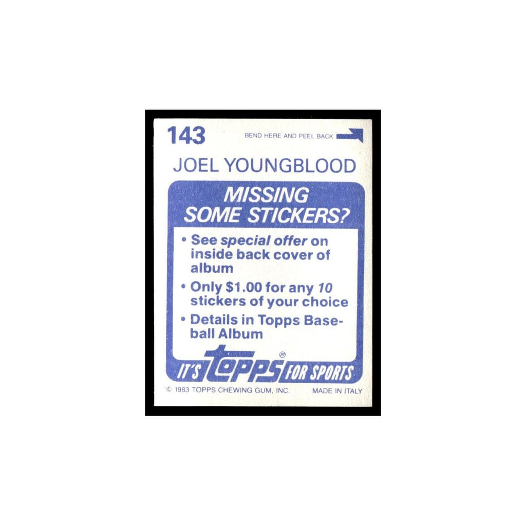 Joel Youngblood 1983 Topps Stickers #143 Montreal Expos Baseball Card NM