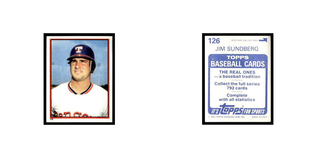 Jim Sundberg 1983 Topps Stickers #126 Texas Rangers Baseball Card NM