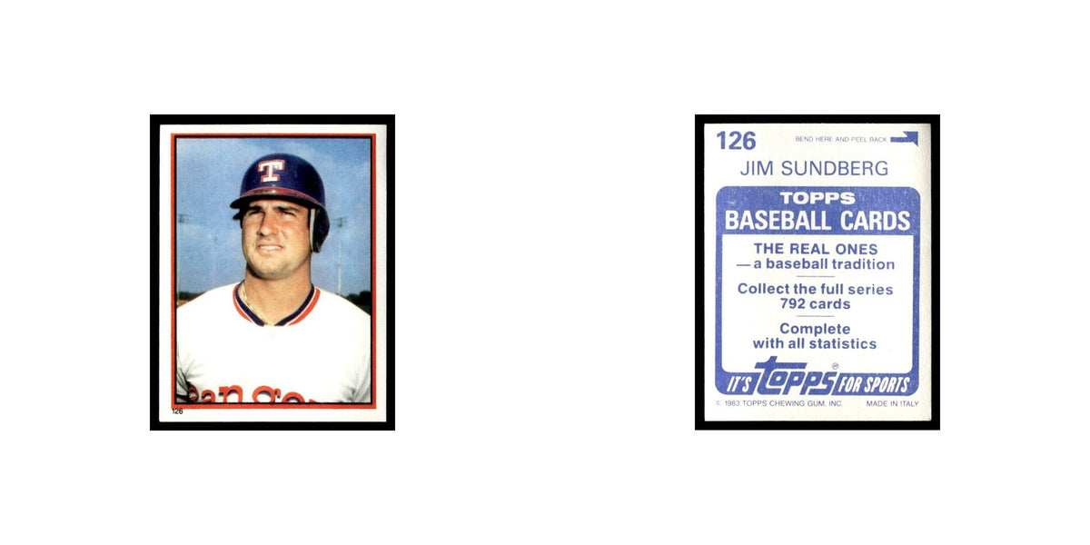 Jim Sundberg 1983 Topps Stickers #126 Texas Rangers Baseball Card NM