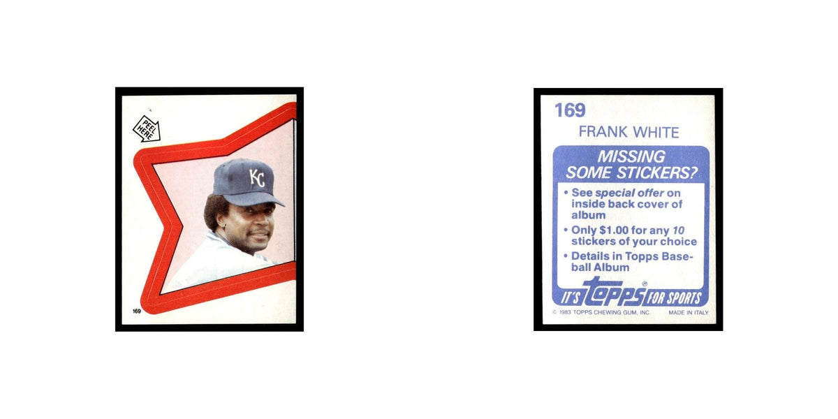 Frank White 1983 Topps Stickers #169 Kansas City Royals Baseball Card NM