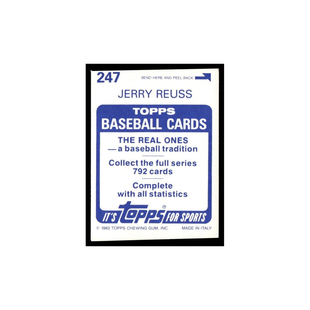 Jerry Reuss 1983 Topps Stickers #247 Los Angeles Dodgers Baseball Card NM